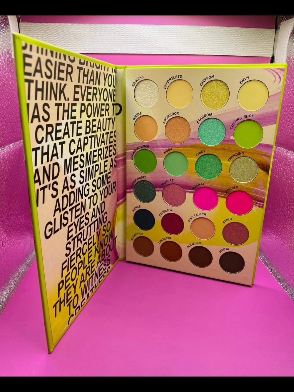 Vivid Pink & Green Eyeshadow Palette — 24-Color Women Makeup